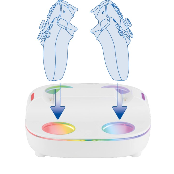Station de recharge RGB DualSense PS5 – Chargeur manettes