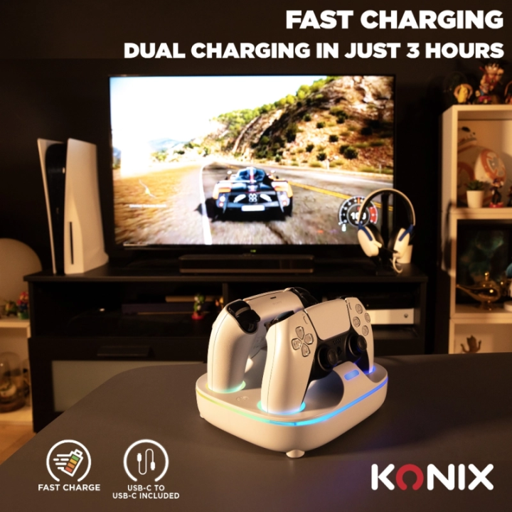 Station de recharge RGB DualSense PS5 – Chargeur manettes