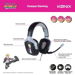 Casque Gaming Boruto Officiel - Son Surround 7.1 - Micro Intégré - Licence Anime